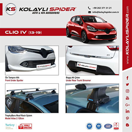 Renault Clio 4 Sport Tourer Kapı Eşiği 4 Prç Krom 2013-2019