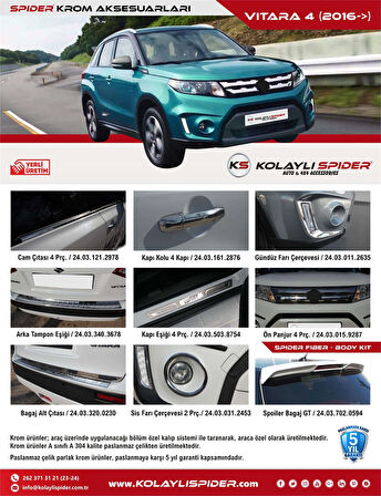 Suzuki Vitara 4 Kapı Eşiği 4 Prç Krom 2016 ve Sonrası