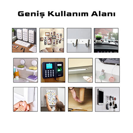 S-Dizayn Çift Taraflı Bant 10mm x 33 Metre Şeffaf Silikon VHB Bant 40'lı Koli A+Kalite