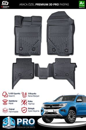 Volkswagen Amarok 3D Pro Havuzlu Paspas 2023 Üzeri A+ Kalite