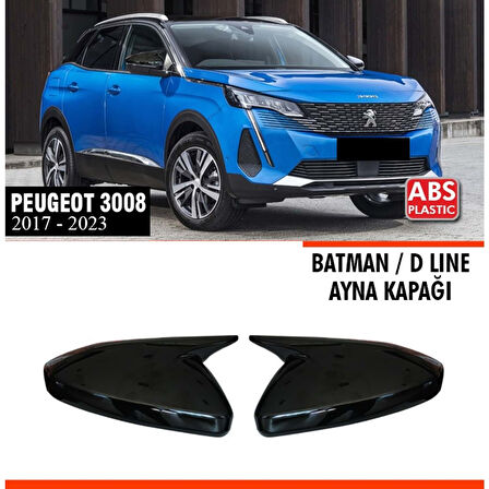 3008 Batman Ayna Kapağı Piano Black / 2017 Sonrası