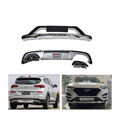 Hyundai Tucson 2019+Uyumlu Ön Ve Arka Tampon Koruma Difüzör