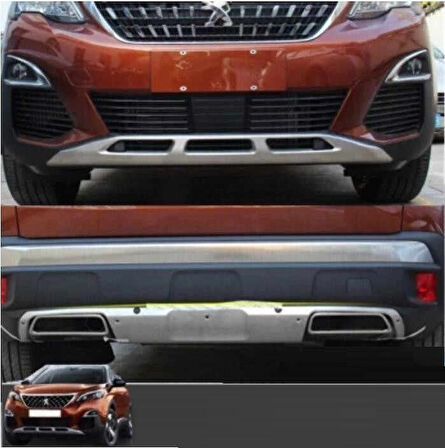 Peugeot 3008 2016-2019 Uyumlu Ön Arka Tampon Koruyucu Difüzör 