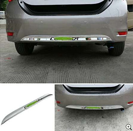 Toyota Corolla Uyumlu 2013 2018 Arka Tampon Koruma Krom