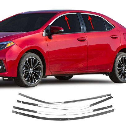 Toyota Corolla Uyumlu 2013 2018 Cam Üst Çıtası Krom