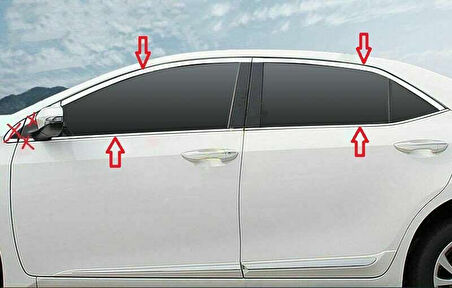 Toyota Corolla Uyumlu 2013 2018 Cam Çıtası Krom