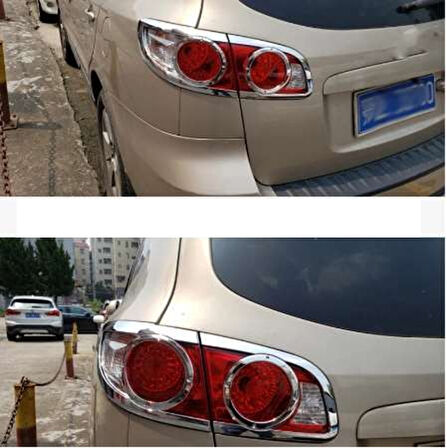 Hyundai Santa Uyumlu Fe 2006 2012 Arka Stop Kaplama ABS (Plastik) Krom