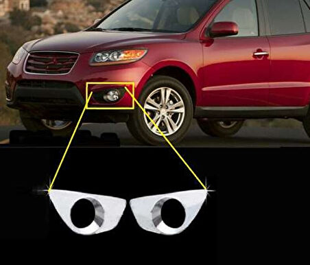 Hyundai Santa Uyumlu Fe 2010 2012 Sis Lambası Kaplama Krom