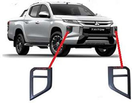 Mitsubishi L200 Uyumlu 2019 Sonrası Sis Lambası Kaplama Siyah 