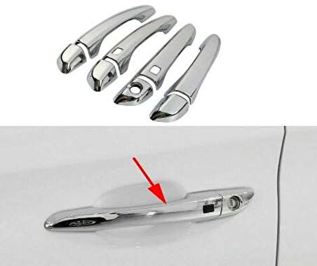 Hyundai Tucson Uyumlu 2015 Sonrası Kapı Kolu (Sensörlü) ABS (Plastik) Krom