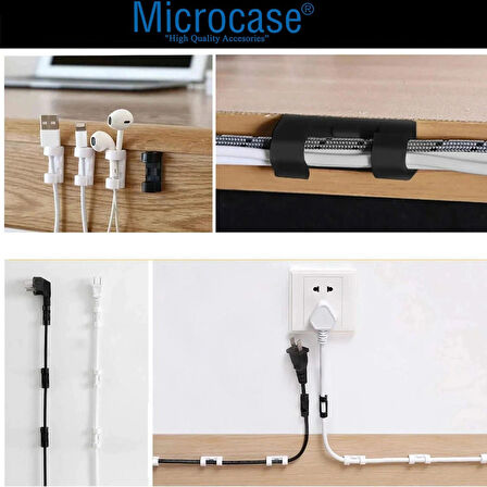 Microcase Yapışkanlı  Kablo Sabitleyici Düzenleyici Çok Amaçlı Kablo Toparlayıcı Klips Set - AL4551 20 Adet