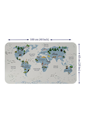 LilaFil Eğitici Dünya Haritası Dünya Atlası Çocuk Ve Bebek Odası Duvar Sticker 