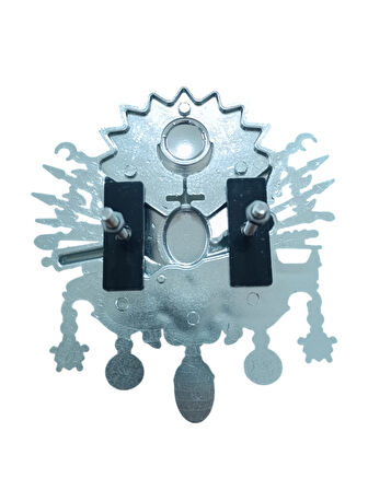 Osmanlı Devlet Arması Vidalı Kabartma Logo Küçük 10x8cm Krom