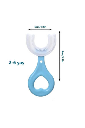 2 Adet U Şekilli Silikon Çocuk Diş Fırçası 0-6 Yaş Bebek Diş Fırçası Diş Temizleyici