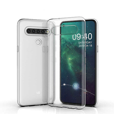 LG K61 Kılıf Şeffaf İnce Esnek Silikon Kılıf Zipax-Süper