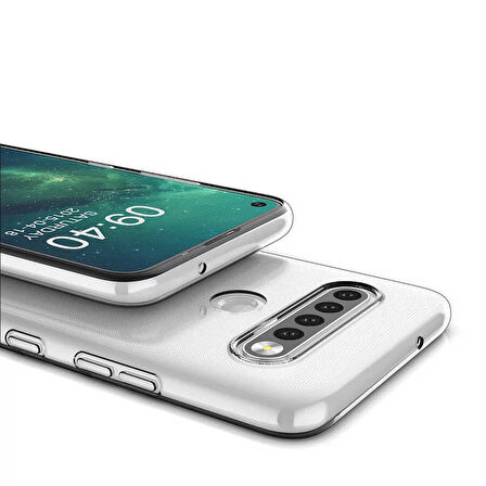 LG K61 Kılıf Şeffaf İnce Esnek Silikon Kılıf Zipax-Süper