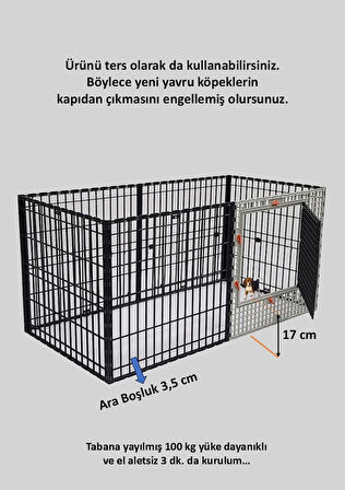 6' LI EKO ÇİT 60cm X 120cm X Yükseklik 60cm Katlanabilir Köpek, Kedi, Tavşan, Çit, Kafes