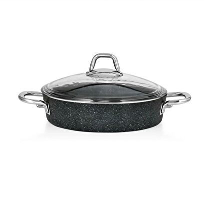 Lavonni 28 cm Granit Metal Saplı Basık Tencere