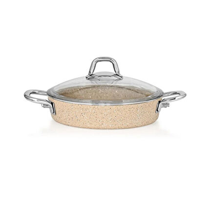 Lavonni 30 Cm Granit Basık Metal Saplı Tencere