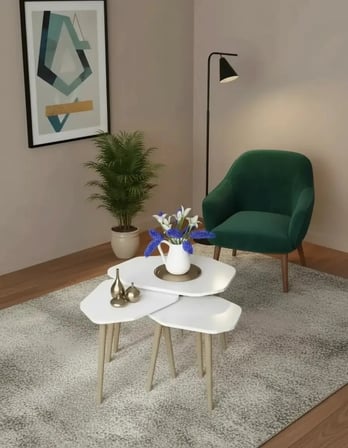 Floransa Zigon 3'lü Sehpa Seti