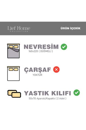 Tek Kişilik Nevresim Takımı 160x220cm | 2 Yastık Kılıfı