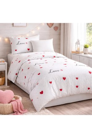 Tek Kişilik Nevresim Takımı 160x220cm | 2 Yastık Kılıfı | Lastikli Çarşaflı 100x200+30