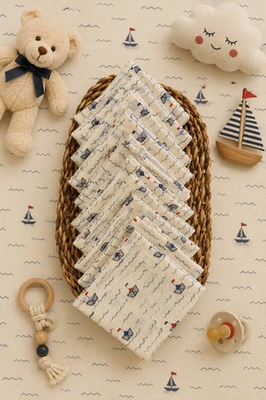 Müslin Ağız Bezi 10'lu Set %100 Pamuk Oeko-Tex Sertifikalı Bebek Ağız Mendili 20x20 cm