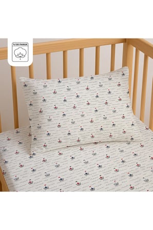 %100 Pamuklu Bebek Lastikli Çarşaf 60x120+20 + Bebek Yastık Kılıfı 35x45
