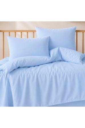 %100 Pamuklu Sertifikalı Bebek Nevresim Takımı 100x150 – Mavi | 63 Tel Dokuma | Kutulu Gönderim