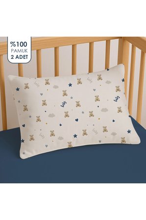 %100 Pamuklu Bebek Yastık Kılıfı 35x45 ( 2 Adet )