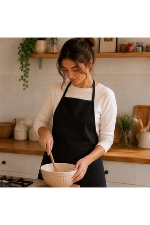 Su ve Yağ İtici Duck Bezi Mutfak Önlüğü | %70 Pamuk %30 Polyester | Unisex Şef ve Yemek Yapma Önlüğü