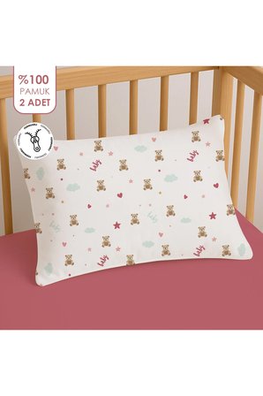 %100 Pamuklu Fermuarlı Bebek Yastık Kılıfı | 35x45 ( 2 Adet )