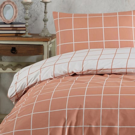 %100 Pamuklu Tek Kişilik Nevresim Takımı 160x220 | 2 Yastık Kılıflı | Lastikli Çarşaflı 120x200+30