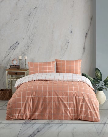 %100 Pamuklu Çift Kişilik Nevresim Takımı 200x220 | 4 Yastık Kılıflı | Lastikli Çarşaflı 180x200+25