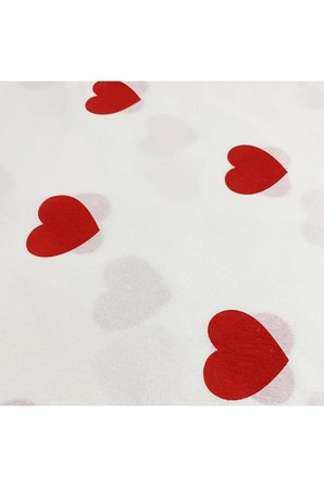 Ranforce Kumaşından Kalpli Gizli Fermuarlı Yastık Kılıfı 50X70 ( 2 Adet )