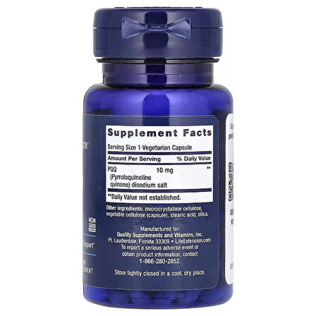 Life Extension PQQ Pirrolokinolin Brain & Cognitive 10 mg 30 Veg Caps