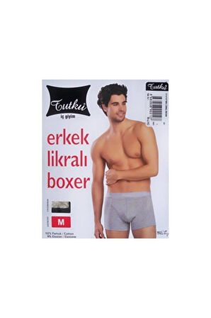 Erkek Likralı Elastan Boxer Siyah Renk  Paket 6'lı