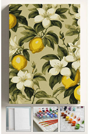 Sayılarla Boyama Çerçeveli Hobi Seti Numaralı Tuval Fırça Boya Dahil Kasnaklı PEMBE ORKİDE 40X50 Cm