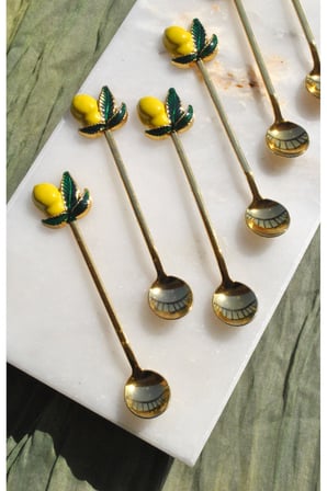 18 Parça Limon Dekorlu Çay Seti Limonlu Çay Takımı