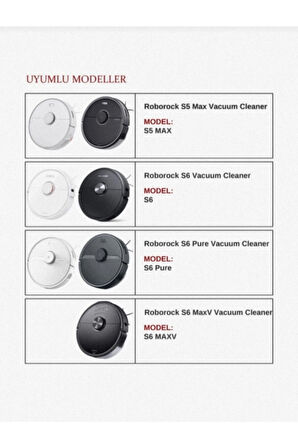 Roborock Vacuum Cleaner Akıllı Robot Süpürge S5 Max, S6, S6 Pure, S6 Maxv Filtre 2 Adet