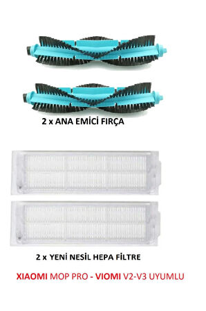 Xıaomı Mop Pro Ve Vıomı V2-v3 Uyumlu Ana Emici Fırça - Hepa Filtre