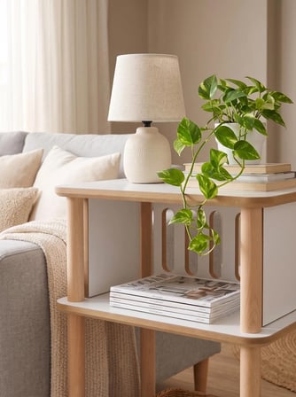 Linde Beyaz-Rota Komodin Minimalist MDF lam ve Ahşap ayaklı Tasarım ; Yatak odası - Oturma odası - Ofis