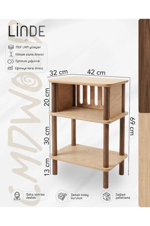 Linde Komodin Minimalist MDF lam ve Ahşap ayaklı Tasarım ; Yatak odası - Oturma odası - Ofis