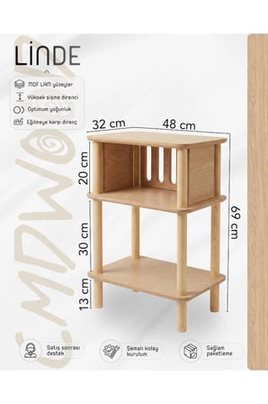 Linde Komodin Minimalist MDF lam ve Ahşap ayaklı Tasarım ; Yatak odası - Oturma odası - Ofis