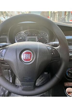 FİAT LİNEA ÜNİVERSAL DİKMELİ DİREKSİYON KILIFI (DÜZ SİYAH DERİ)
