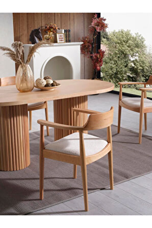 Lines Antrasit İskandinav Natural Ahşap Bohem Sandalye