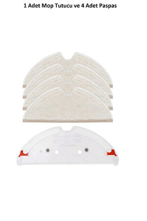 Roborock Q7 Max Ve Q7 Max Plus + Uyumlu Su Deposu - Mop Tutucu Aparat Ve Paspas 4 Adet