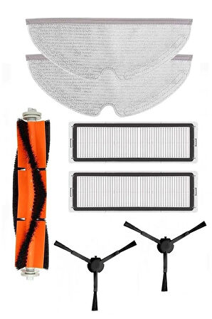 Mi Robot Vacuum Mop 1c 2c Ve F9 Uyumlu - Mop Pro2+ (3d) Uyumlu Siyah Filtre Fırça Mop Yedek