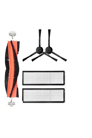Xiaomi Mijia 1c Ve F9 Uyumlu - Mop Pro2+ (3d) Uyumlu Siyah Yan Fırça Set