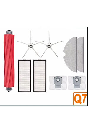 Roborock Q7 Max Plus Uyumlu Toz Torbası Fırça Hepa Filtre Seti